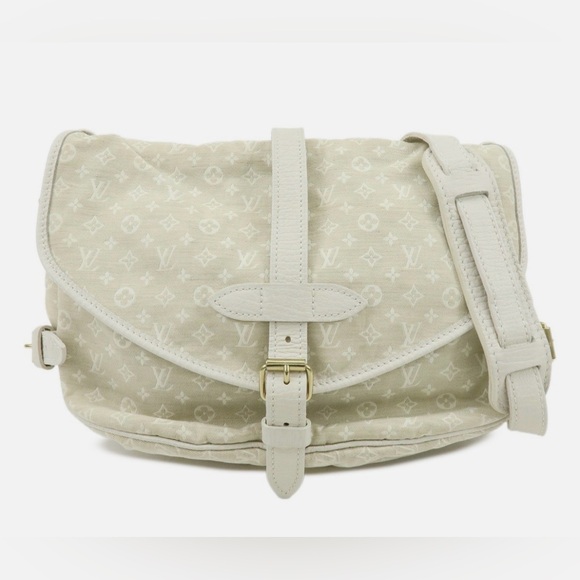 Louis Vuitton Handbags - LOUIS VUITTON Beige Medium Canvas Monogram Minilan Saumur Crossbody bag